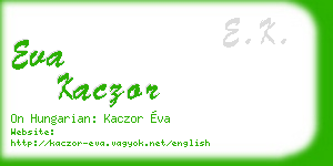 eva kaczor business card